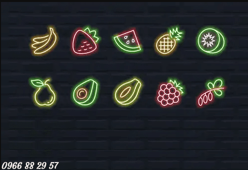 Hình trái cây đèn Neon Sign nghệ thuật đẹp